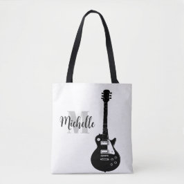 Name, Initial & Black Dreifach Klettmusik Gitarre Tasche