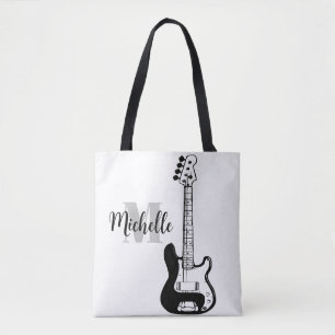 Name, Initial & Black Dreifach Klettmusik Gitarre Tasche