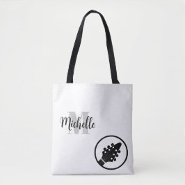Name, Initial & Black Dreifach Musiktasche Tasche