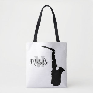 Name, Initial & Black Dreifach Musiktasche Tasche