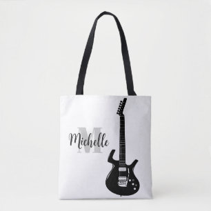 Name, Initial & Black Dreifach Musiktasche Tasche