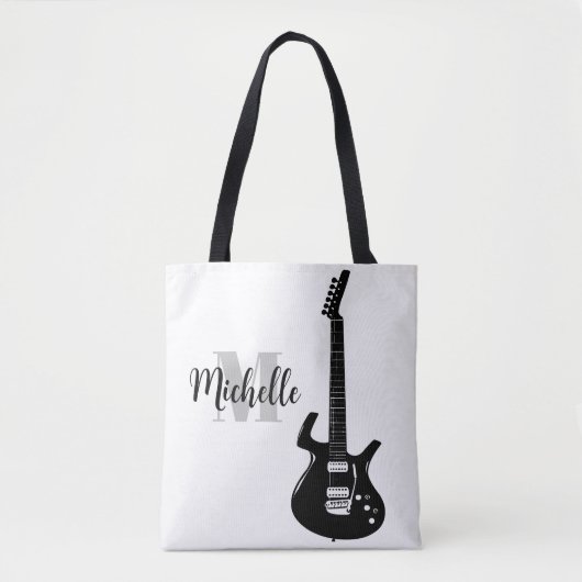 Name, Initial & Black Dreifach Musiktasche Tasche (Vorderseite)
