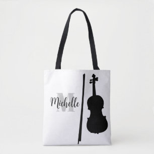 Name, Initial & Black Dreifach Musiktasche Tasche
