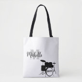 Name, Initial & Black Drums Musiksammlung Tasche (Vorderseite)