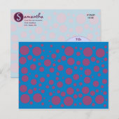 Name Initial Blue Lila Polka Dots Moons Circles Postkarte (Vorne/Hinten)