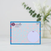 Name Initial Blue Lila Polka Dots Moons Circles Postkarte (Stehend Vorderseite)