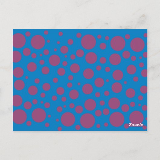 Name Initial Blue Lila Polka Dots Moons Circles Postkarte (Rückseite)