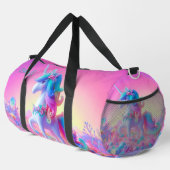 Name Initial, Rosa & Aqua Unicorn hinzufügen Duffle Bag (Rechte Ecke)