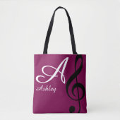 Name, Initial- und Black-Dreifach-Chill-Musik Tasche (Vorderseite)