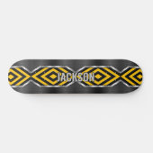 Name-Initialen hinzufügen, Metallisches Silbergelb Skateboard (Horizontal)