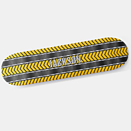 Name Initialen hinzufügen, Silver Yellow Black Arr Skateboard