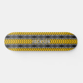 Name Initialen hinzufügen, Silver Yellow Black Arr Skateboard (Horizontal)