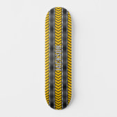 Name Initialen hinzufügen, Silver Yellow Black Arr Skateboard (Vorderseite)