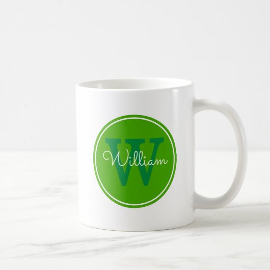 Name + Initialen-Innere-Grün-Kreis Kaffeetasse (Rechts)