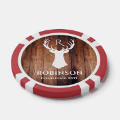 Name Initialen Monogram Rustikal Hirschgeweih Einf Pokerchips (Einzeln)