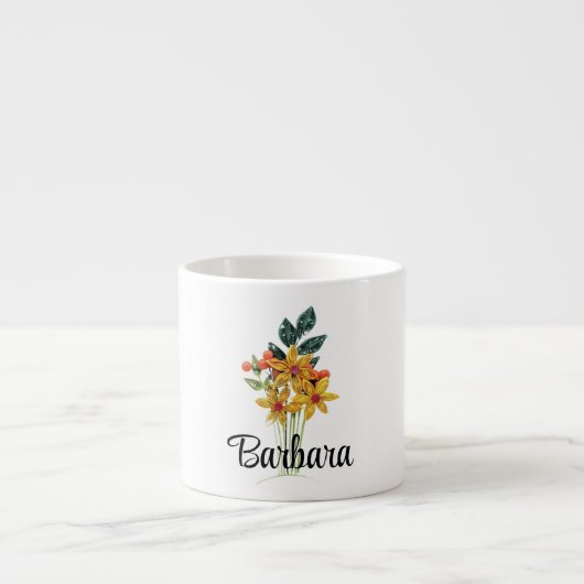 Name Initialen oder Text, Papier, Blume 6oz Espressotasse (Vorderseite)