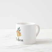 Name Initialen oder Text, Papier, Blume 6oz Espressotasse (Vorderseite Rechts)