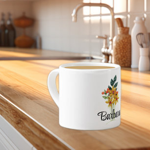Name Initialen oder Text, Papier, Blume 6oz Espressotasse