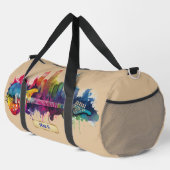 Name, Initialen, Paint Guitar mit City Skyline hin Duffle Bag (Rechte Ecke)