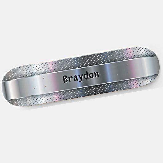 Name, Initialen, Scheckblechbild aus Metall hinzuf Skateboard