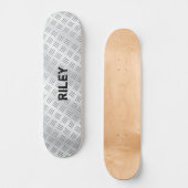 Name-Initialen Silver Grey Steel Schachbrett Plate Skateboard (Vorderseite)