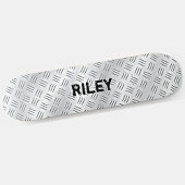 Name-Initialen Silver Grey Steel Schachbrett Plate Skateboard