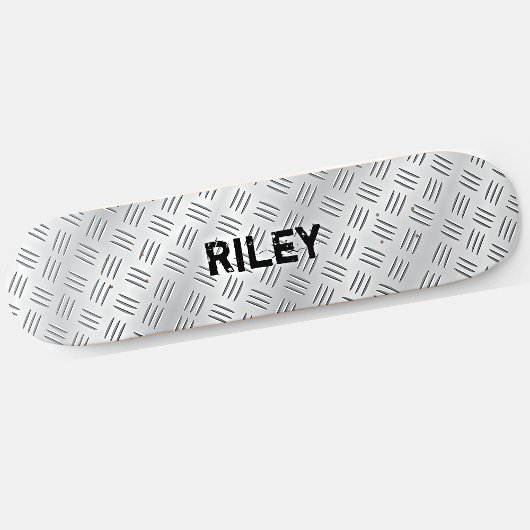 Name-Initialen Silver Grey Steel Schachbrett Plate Skateboard