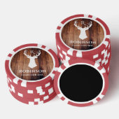 Name Initials Monogram Rustic Deer Antler Simple Pokerchips (Stapel)