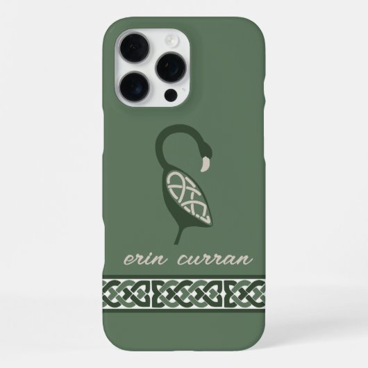 Name Irish Knot Border Decorative Bird iPhone Hülle (Rückseite)
