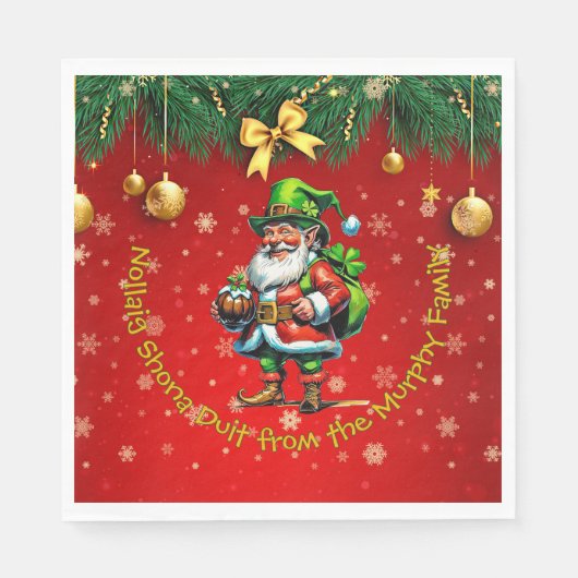 Name: Irish Nollaig Shona Duit Merry Christmas Serviette (Vorderseite)