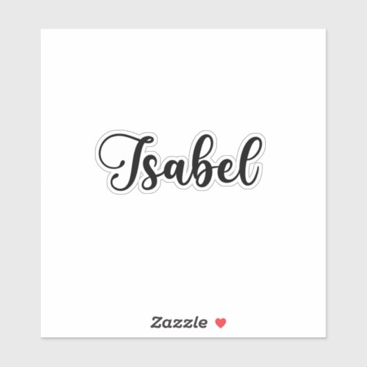 Name Isabel - Handgeschriebene Kalligrafie Aufkleber (Blatt)