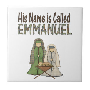 Name ist Emmanuel Weihnachtskeramikfliese Fliese