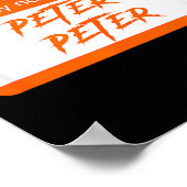 Name ist Peter Peter Pumpkin Eater Lustiger Hallow Poster (Ecke)