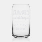 Name Jahr || Dunkelblau Moderner Absolvent 16oz Dosenglas (Rückseite)
