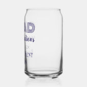 Name Jahr || Dunkelblau Moderner Absolvent 16oz Dosenglas (Links)