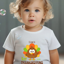 Name Jahr erster Erntedank weiß Baby T-shirt