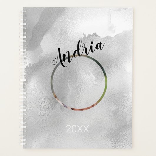 Name/Jahr/FotoSchwarz Abstrakte Wasserfarbe Planer (Vorderseite)