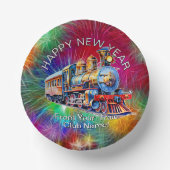 Name Jahr hinzufügen, Dampfzug Feuerwerkskörper im Pappteller (Vorderseite)