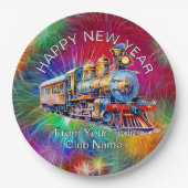 Name Jahr hinzufügen, Dampfzug Feuerwerkskörper im Pappteller (Vorderseite)