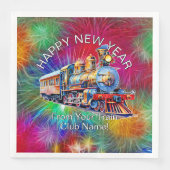 Name Jahr hinzufügen, Dampfzug Feuerwerkskörper im Serviette (Vorderseite)