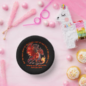 Name Jahr hinzufügen, Text - Feuerdrache - Neues J Pappteller (Party)