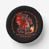 Name Jahr hinzufügen, Text - Feuerdrache - Neues J Pappteller (Vorderseite)