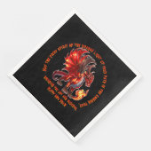 Name Jahr hinzufügen, Text - Feuerdrache - Neues J Serviette (Ecke)