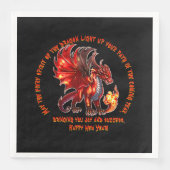 Name Jahr hinzufügen, Text - Feuerdrache - Neues J Serviette (Vorderseite)