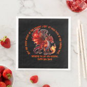 Name Jahr hinzufügen, Text - Feuerdrache - Neues J Serviette (Beispiel)