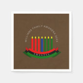 Name Jahr Kwanzaa Candles Cocktail hinzufügen Serviette (Vorderseite)