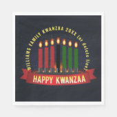 Name Jahr Kwanzaa Candles Luncheon hinzufügen Serviette (Vorderseite)