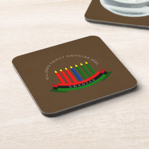 Name Jahr Kwanzaa Kerzen Hartkunststoff hinzufügen Getränkeuntersetzer