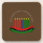 Name Jahr Kwanzaa Kerzen Hartkunststoff hinzufügen Getränkeuntersetzer (Vorderseite)