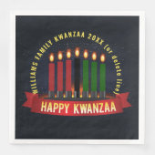 Name Jahr Kwanzaa Kerzen hinzufügen Serviette (Vorderseite)
